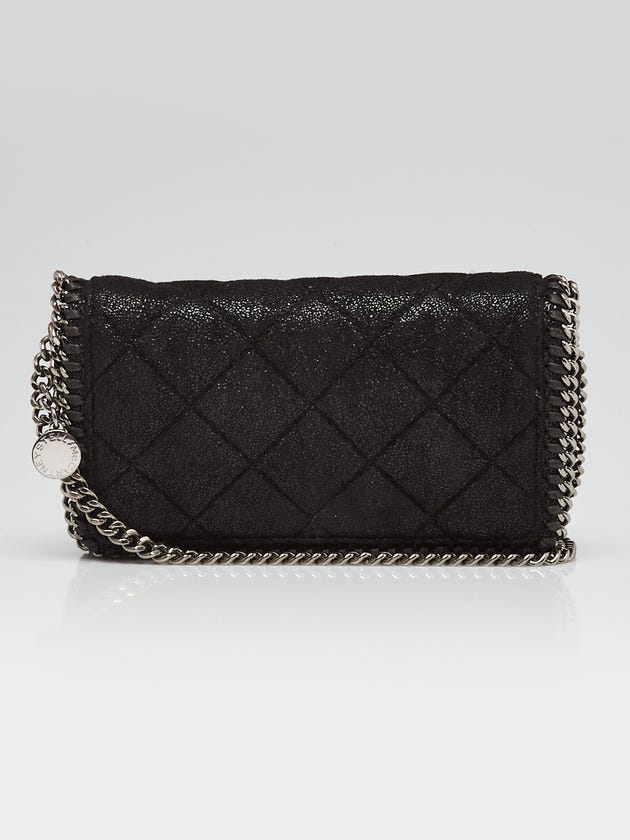 Stella McCartney Black Quilted Shaggy Deer Faux Leather Falabella Flap Crossbody Bag