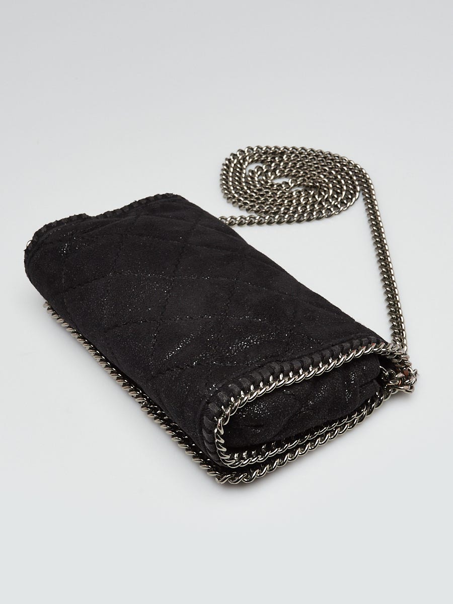 Stella McCartney Black Quilted Shaggy Deer Faux Leather