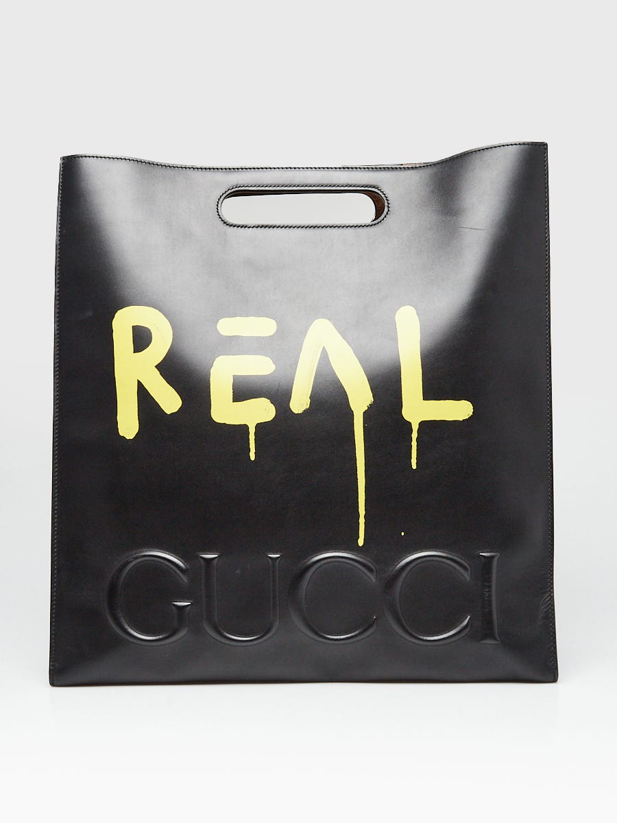 Gucci Black Leather Shopping Bag