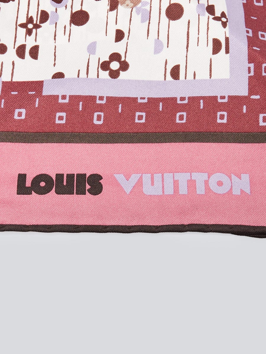 Louis Vuitton Louis Vuitton Red Silk Monogram Floral Square Scarf