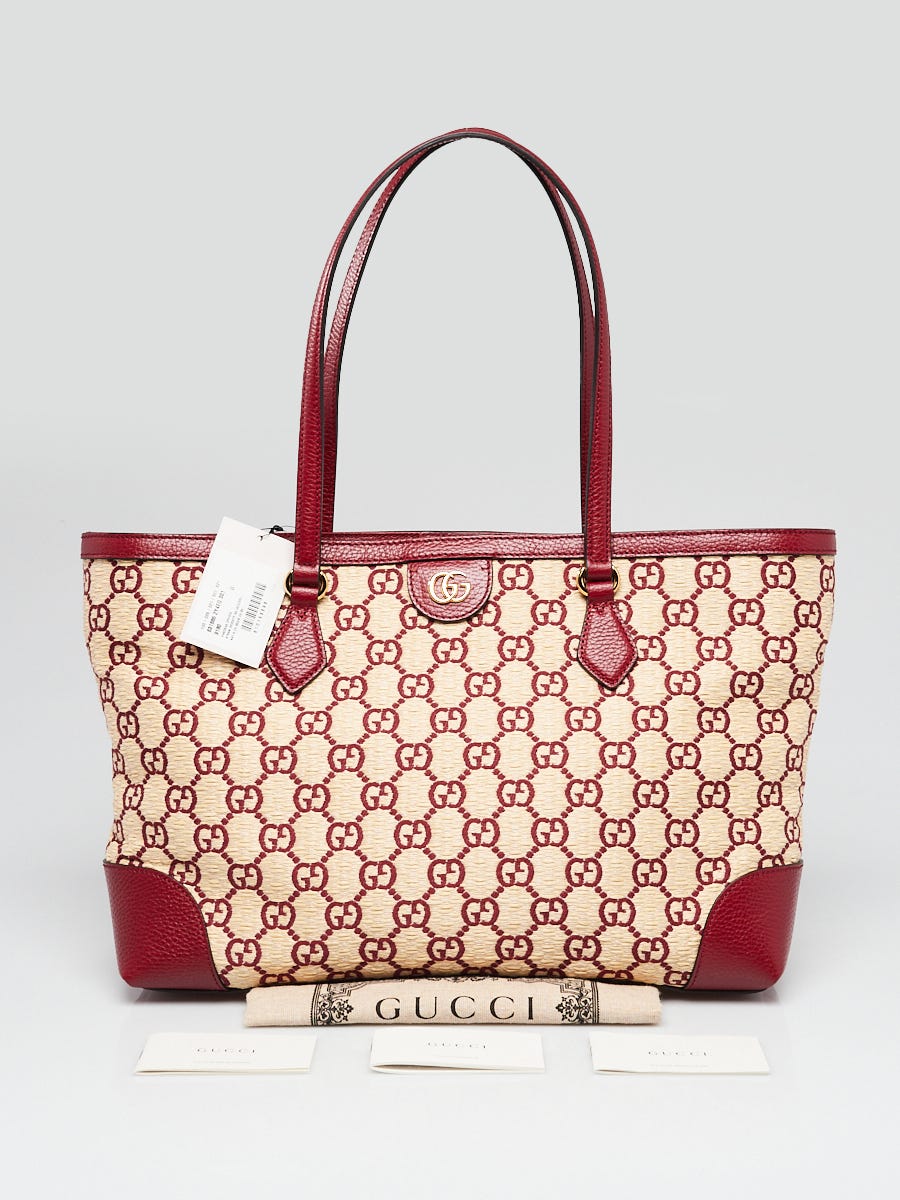 Brown Gucci Medium Raffia Ophidia Tote Bag – Designer Revival