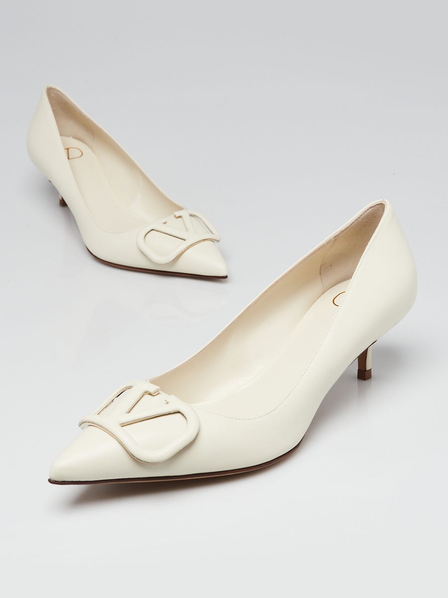 ASOS DESIGN Street kitten heeled shoes in off white | ASOS