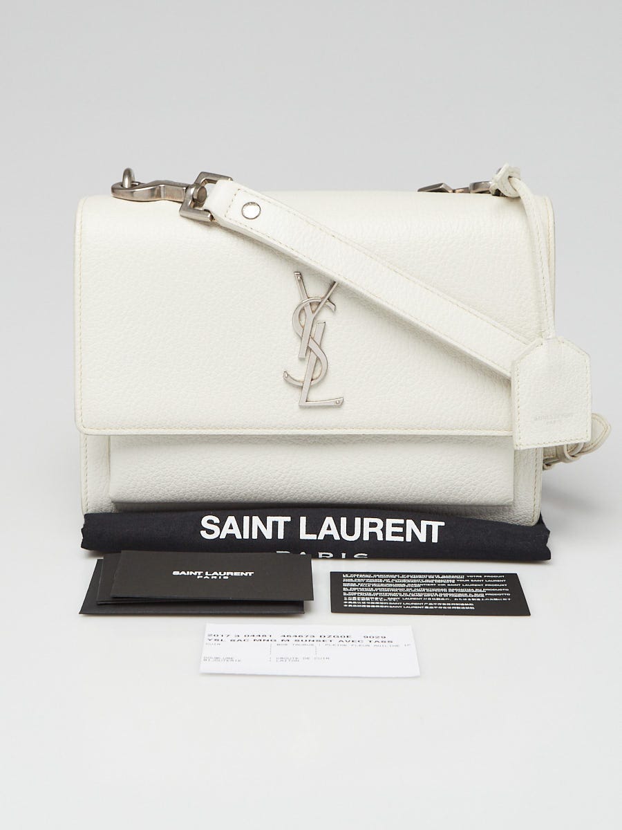Yves Saint Laurent White Leather Medium Sunset Crossbody Bag - Yoogi's  Closet