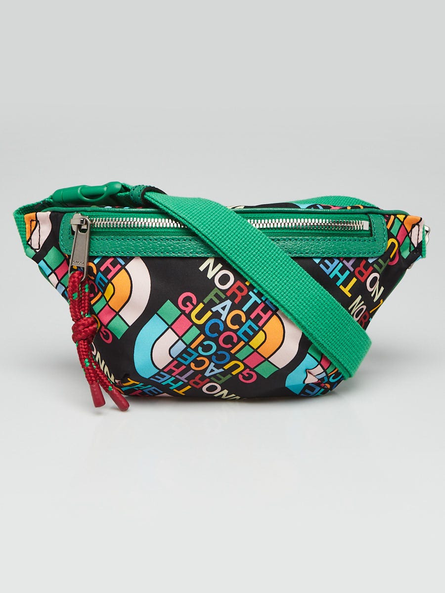 【GUCCI X THE NORTH FACE】Rainbow Logo Nylon Belt Bag MULTI Gucci x The North Face Belt Bag Multicolor in Nylon with