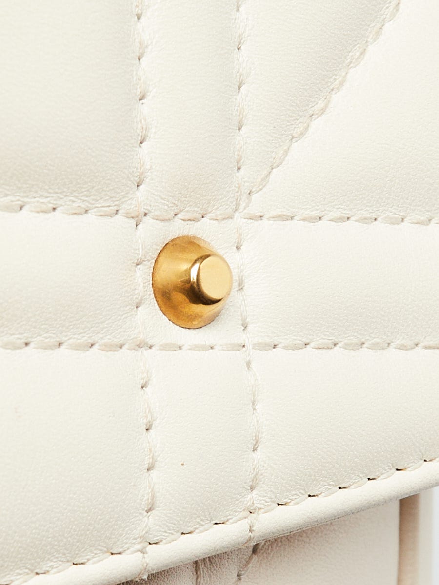 Gucci White Quilted Leather Studded Marmont Medium Shoulder Bag