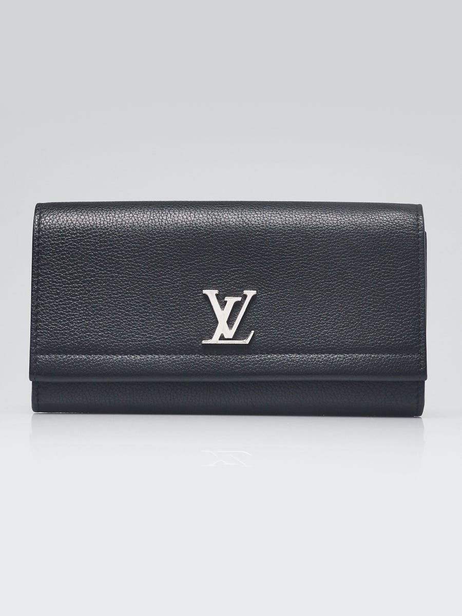 Louis Vuitton Black Leather Mylockme Long Flap Wallet - Yoogi's Closet