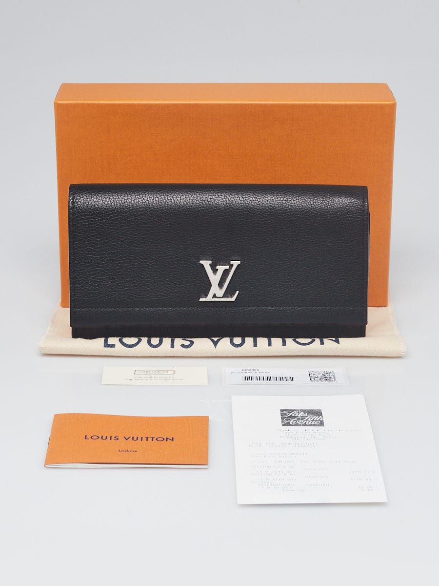 Louis Vuitton Black Leather Mylockme Long Flap Wallet