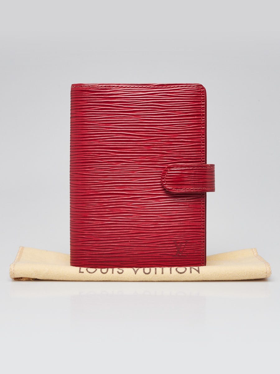 Louis Vuitton Red Epi Leather Monogram Six Ring Notebook Planner Lovely  Texture