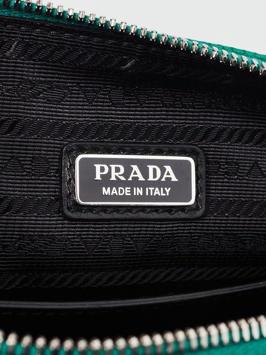 Prada Green Saffiano Leather Triangle Logo Crossbody Bag - Yoogi's