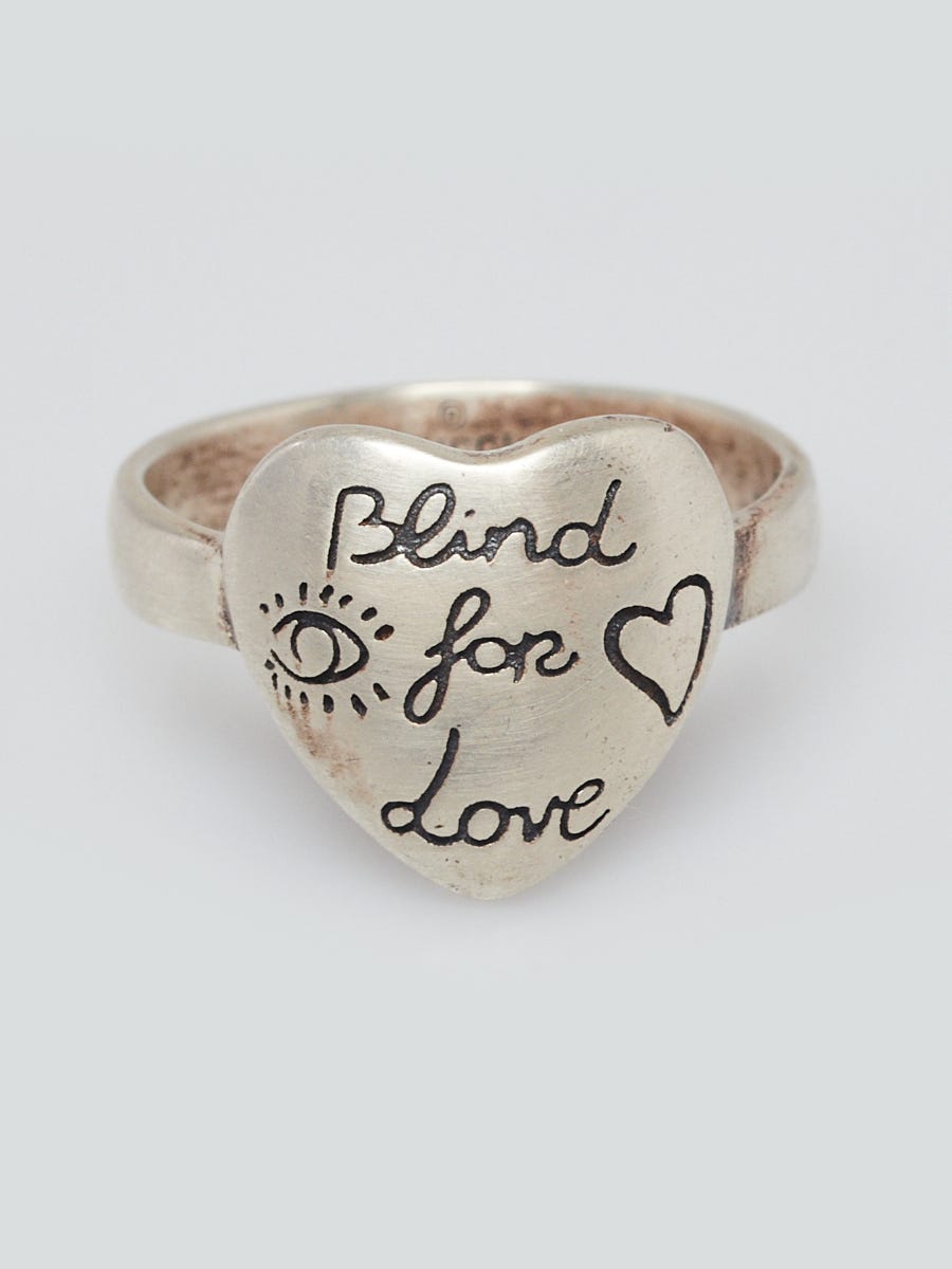 Gucci silver deals love heart ring