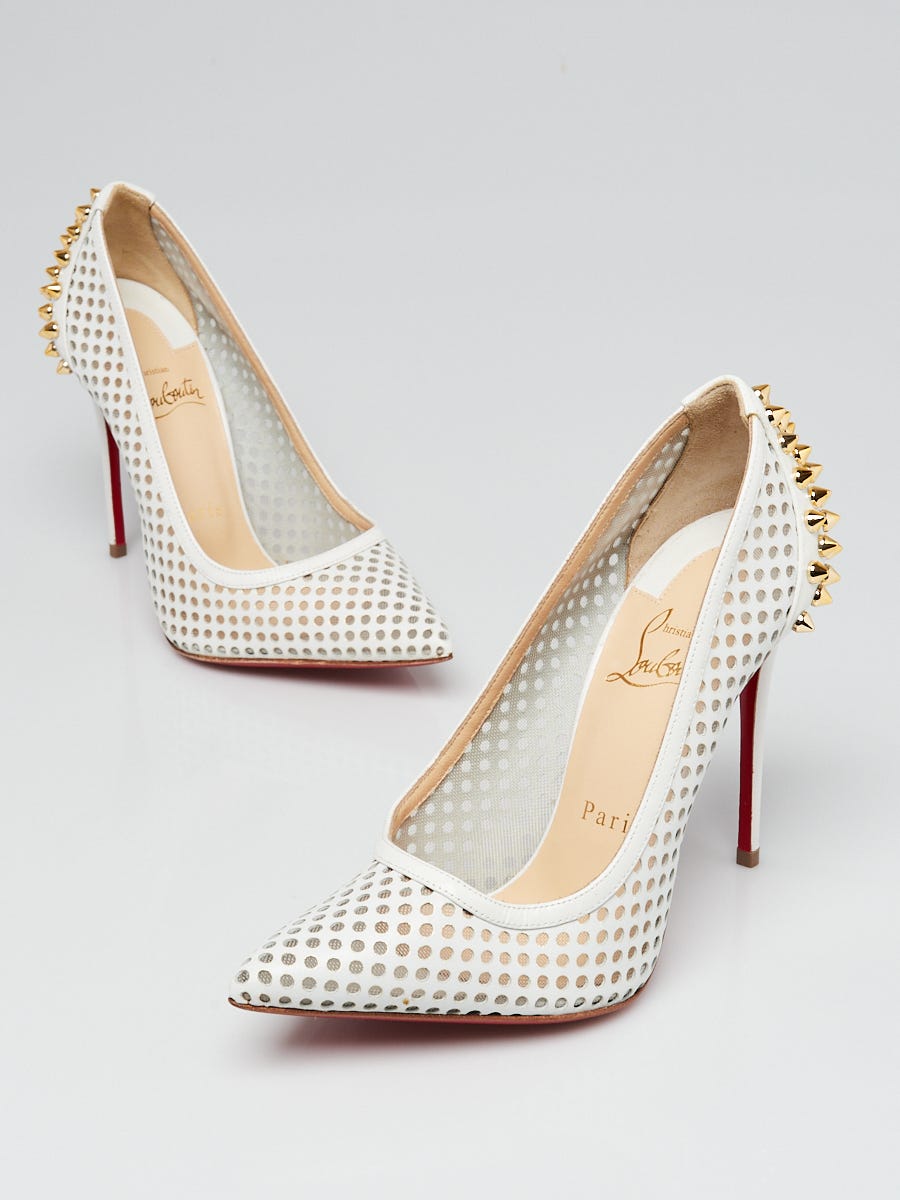 Christian Louboutin - Authenticated Heel - Leather White for Women, Good Condition