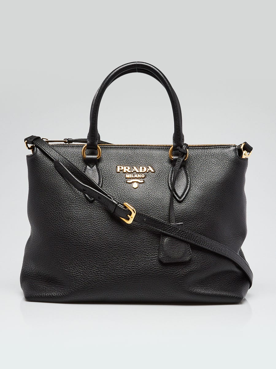Prada Twin Pocket Tote Bag, Black, Leather | ShopShops