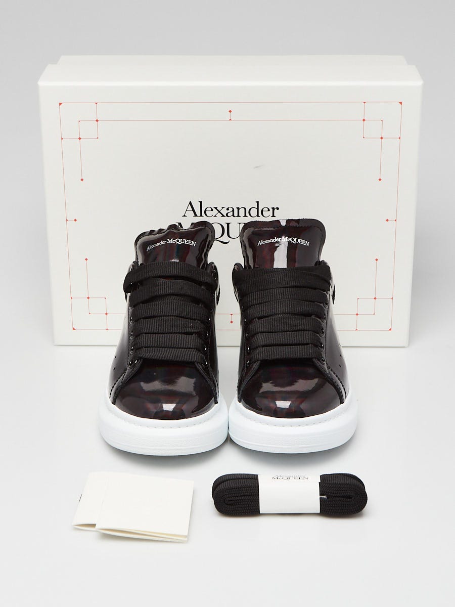 Alexander McQueen Black Iridescent Patent Leather Larry