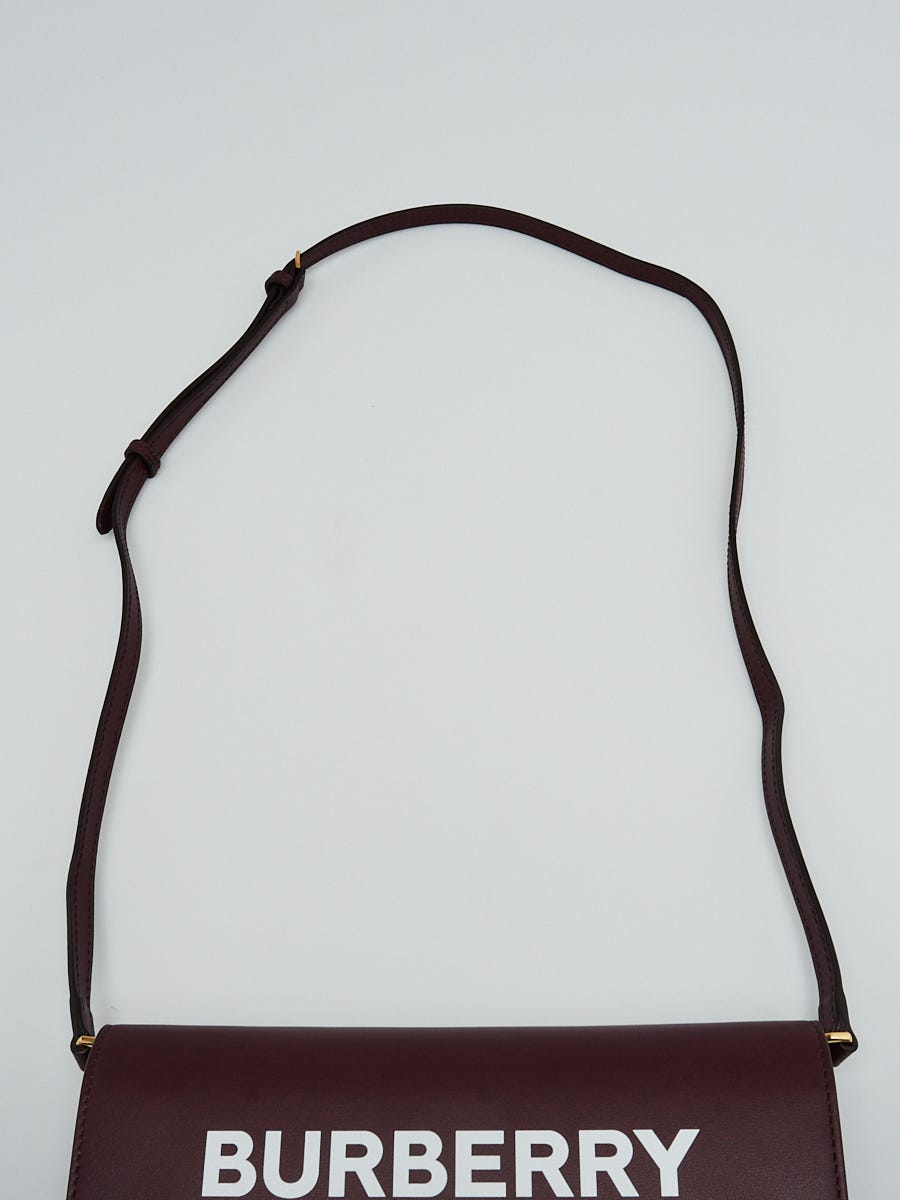 Burberry Mahogany Red Leather Hazelmere Wallet on Strap Bag