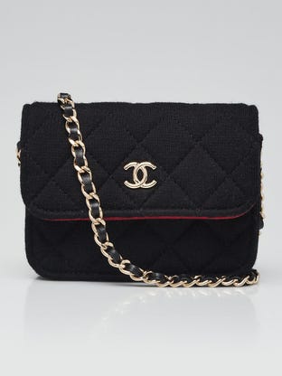 Chanel Black Quilted Leather Mini Drawstring CC Bucket Bag - Yoogi's Closet