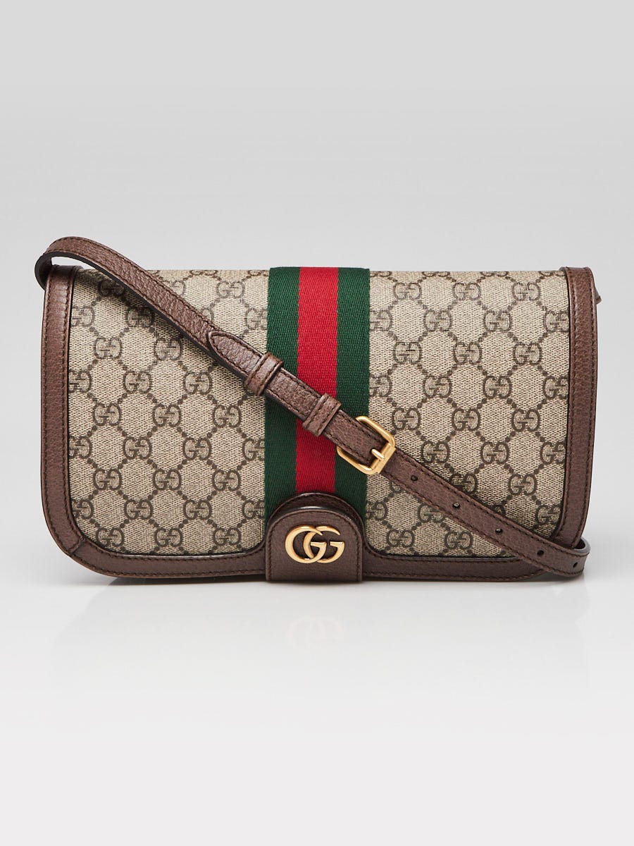 Gucci Beige Supreme GG Coated Canvas Vintage Web Ophidia New