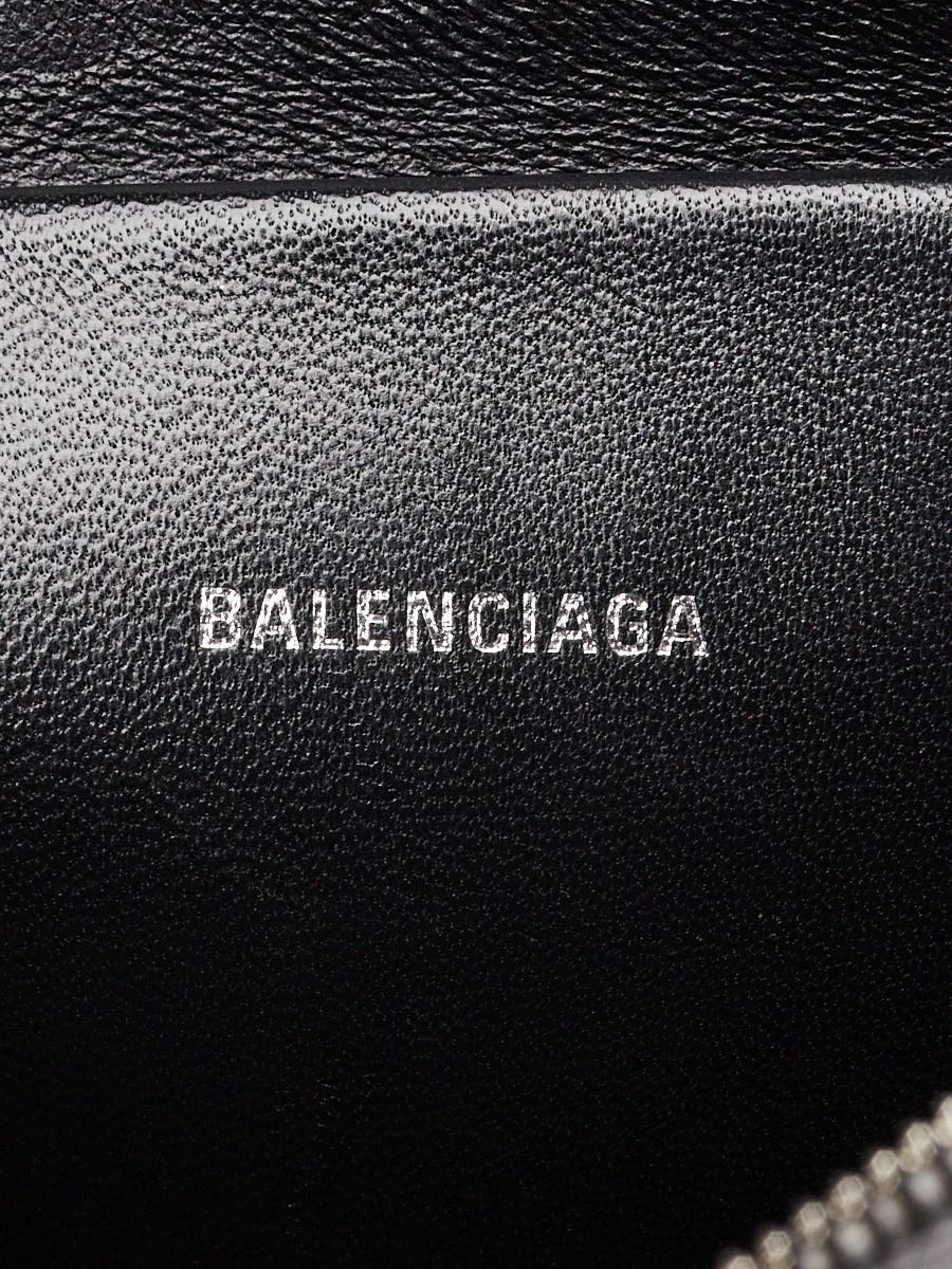 Balenciaga Silver Metallic Leather Everyday Zip Pouch Yoogi s Closet