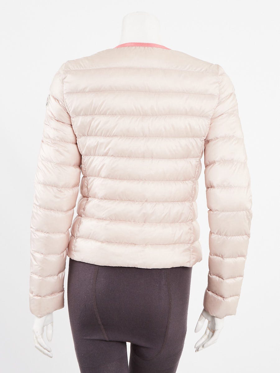 Moncler Pink Quilted Nylon Down Cristal Jacket Size 0/XS
