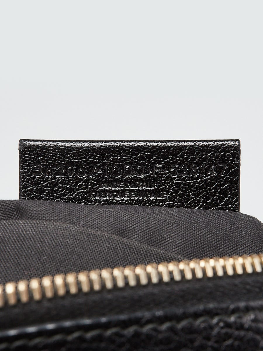 Balenciaga Black Grained Chevre Leather Metallic Edge Flat
