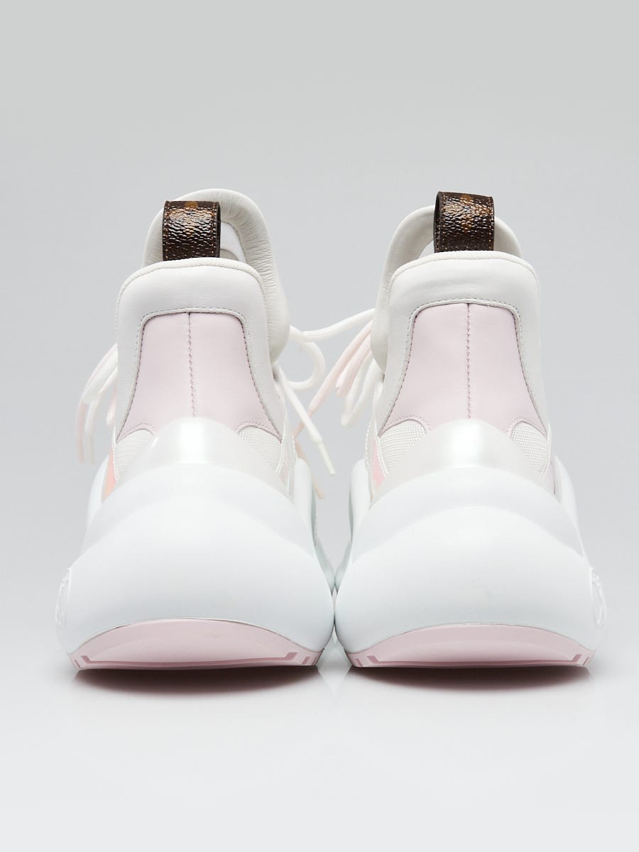 Louis Vuitton Arc Light Line Sneakers Pink White By Color US 8 Mix Material