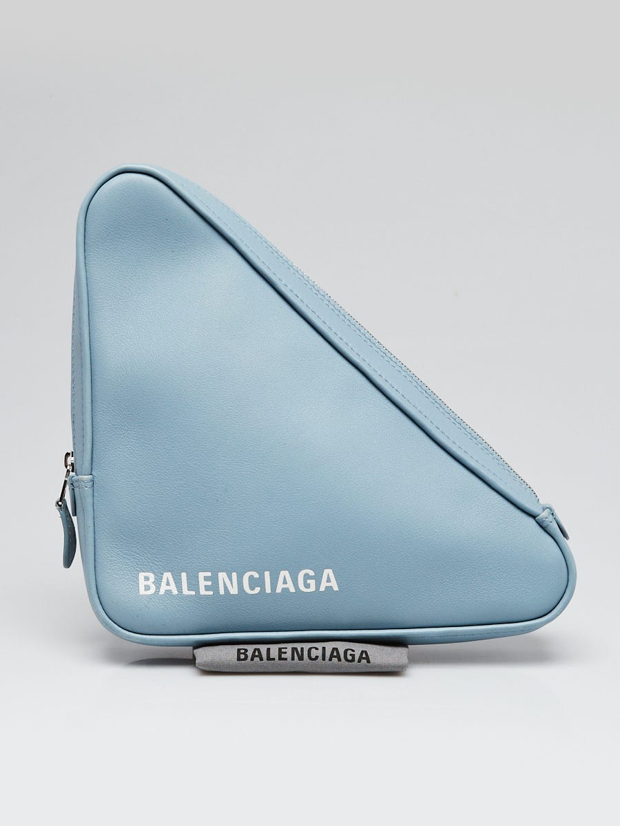 Balenciaga Triangle Blue Clutch Bag Leather Pouch (476976) | eBay
