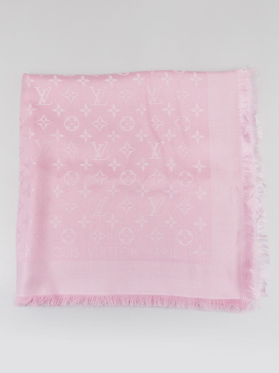 LOUIS VUITTON Shawl Pink Silk and Wool Made in Italy M73654