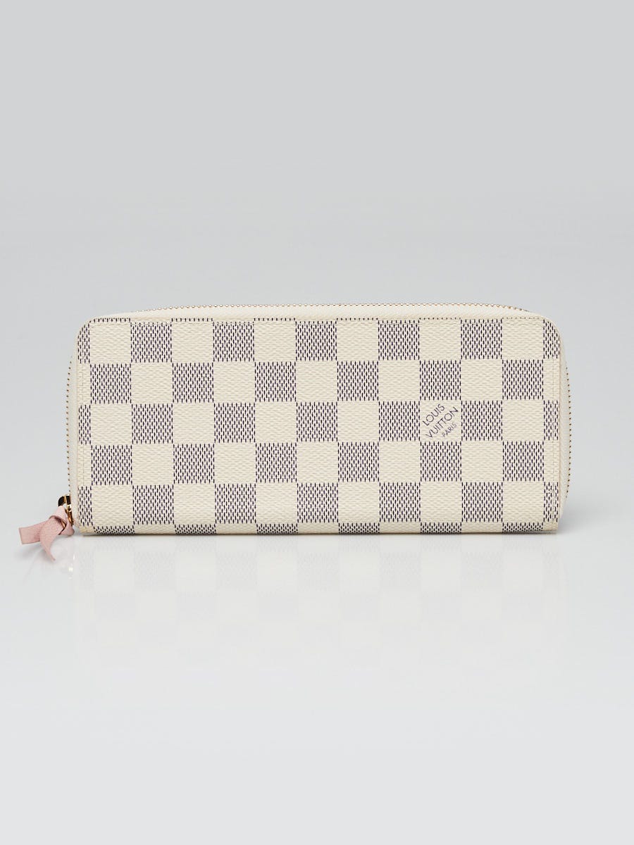 Louis Vuitton Clemence Damier Azur Wallet White