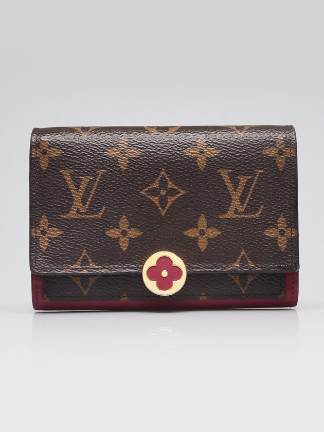 Louis Vuitton Monogram Canvas Fuchsia Flore Compact Wallet
