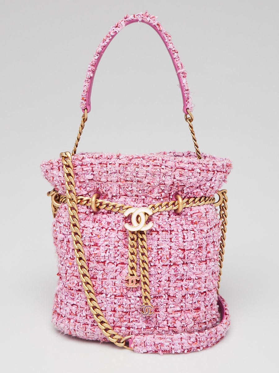 Chanel 2020 Tweed Soul Bucket Bag Pink