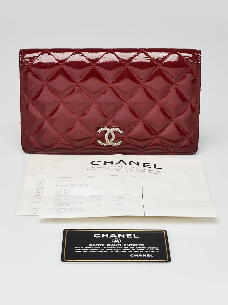 Chanel Patent Calfskin Quilted Yen Wallet Red – STYLISHTOP
