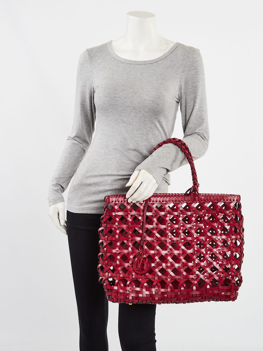 Christian Dior Red Leather Diorcabas Tote Bag