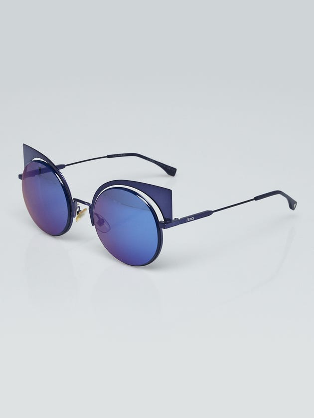 Fendi Blue Metal Cut Out Round Sunglasses - FF0177/S