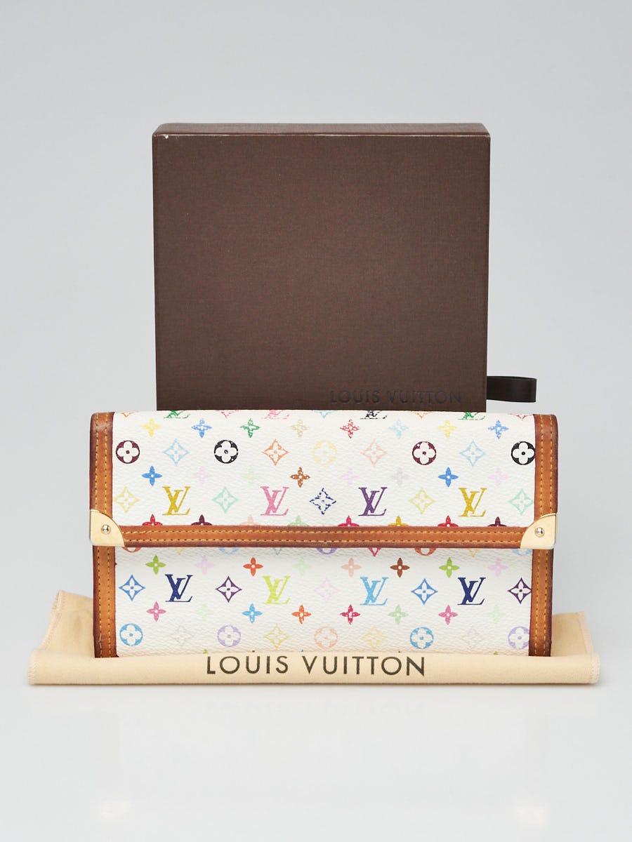 Louis Vuitton White Multicolore Monogram Porte Tresor Wallet - Yoogi's  Closet