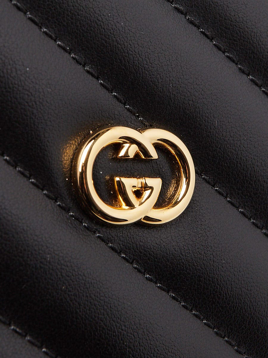 Gucci Black Quilted Leather Interlocking G Mini Heart Crossbody