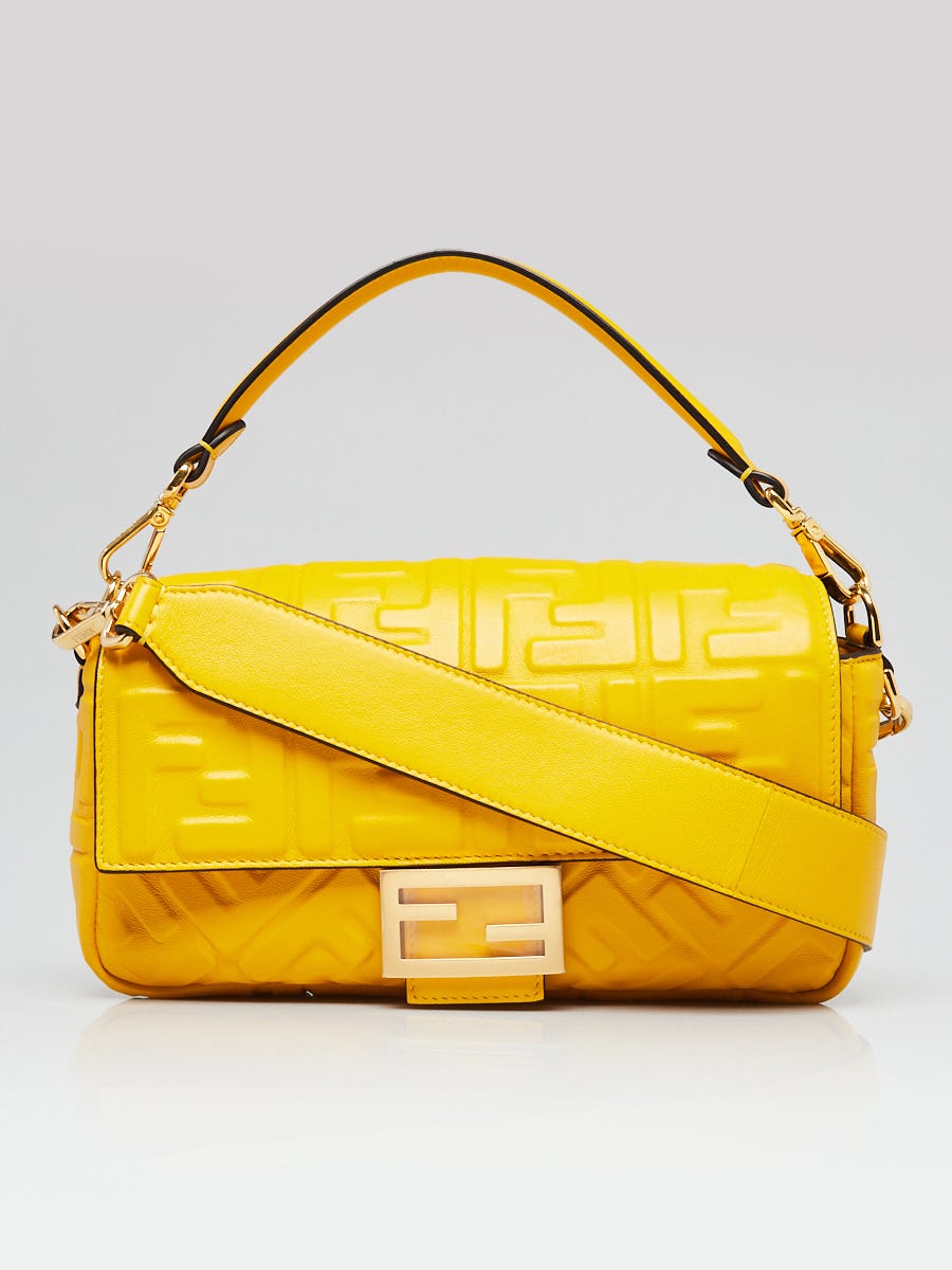FENDI: Baguette bag in nappa leather with embossed FF monogram