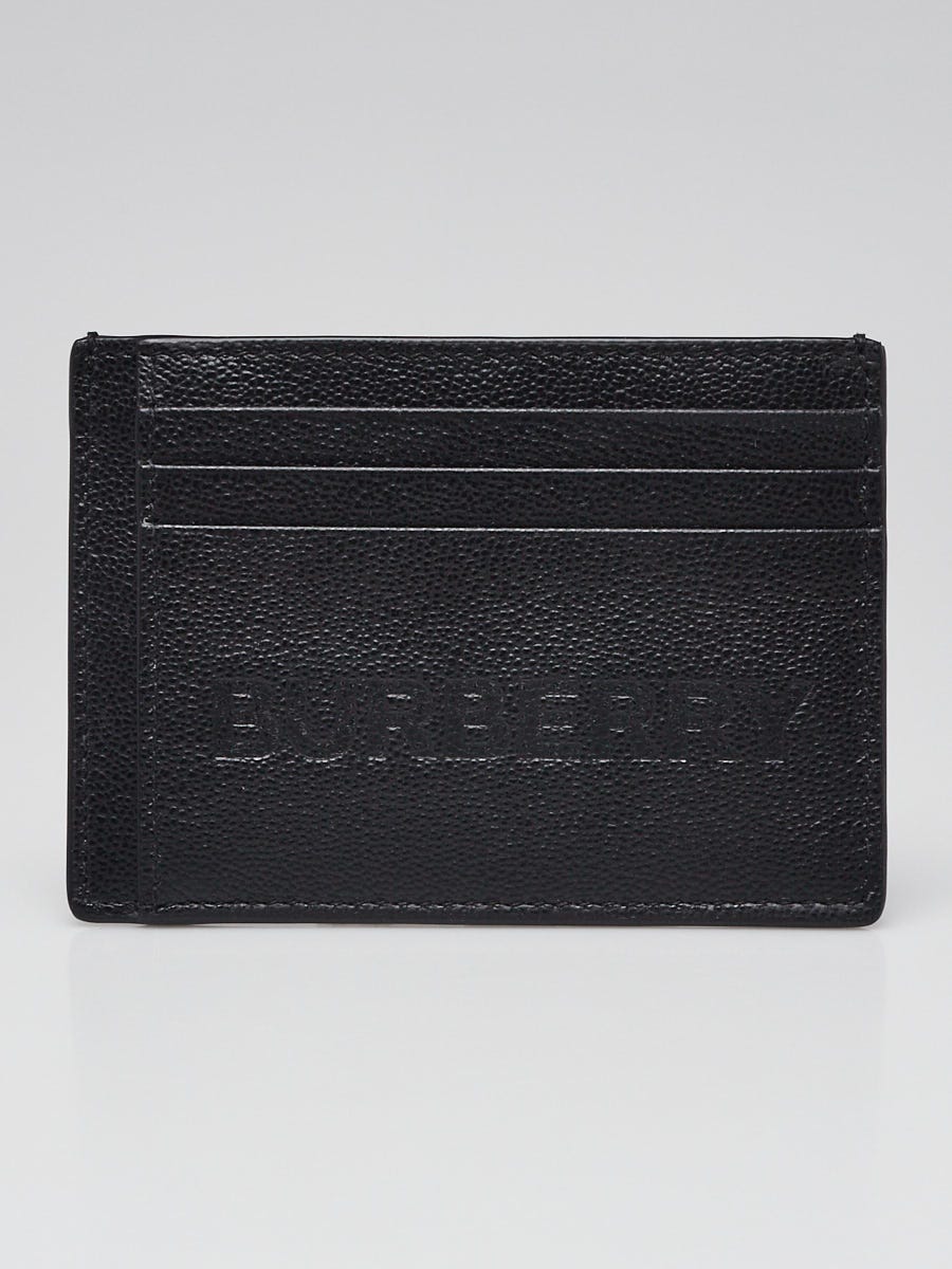 Burberry Black Grained Leather Card Holder and Money Clip