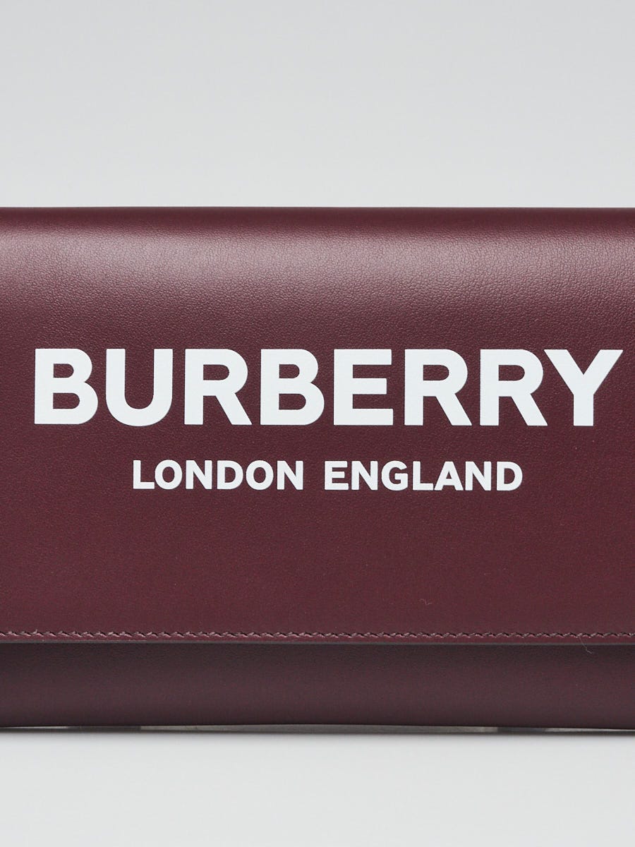 Burberry Mahogany Red Leather Hazelmere Wallet On Strap Bag Yoogi s Closet