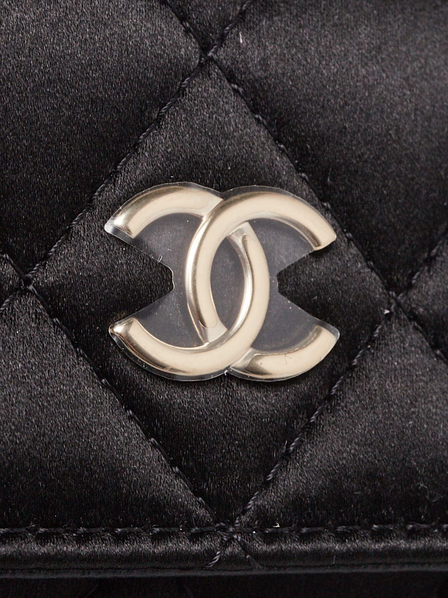 Chanel Black Quilted Satin Camellia Bow Mini VIP Bag | Yoogi's Closet
