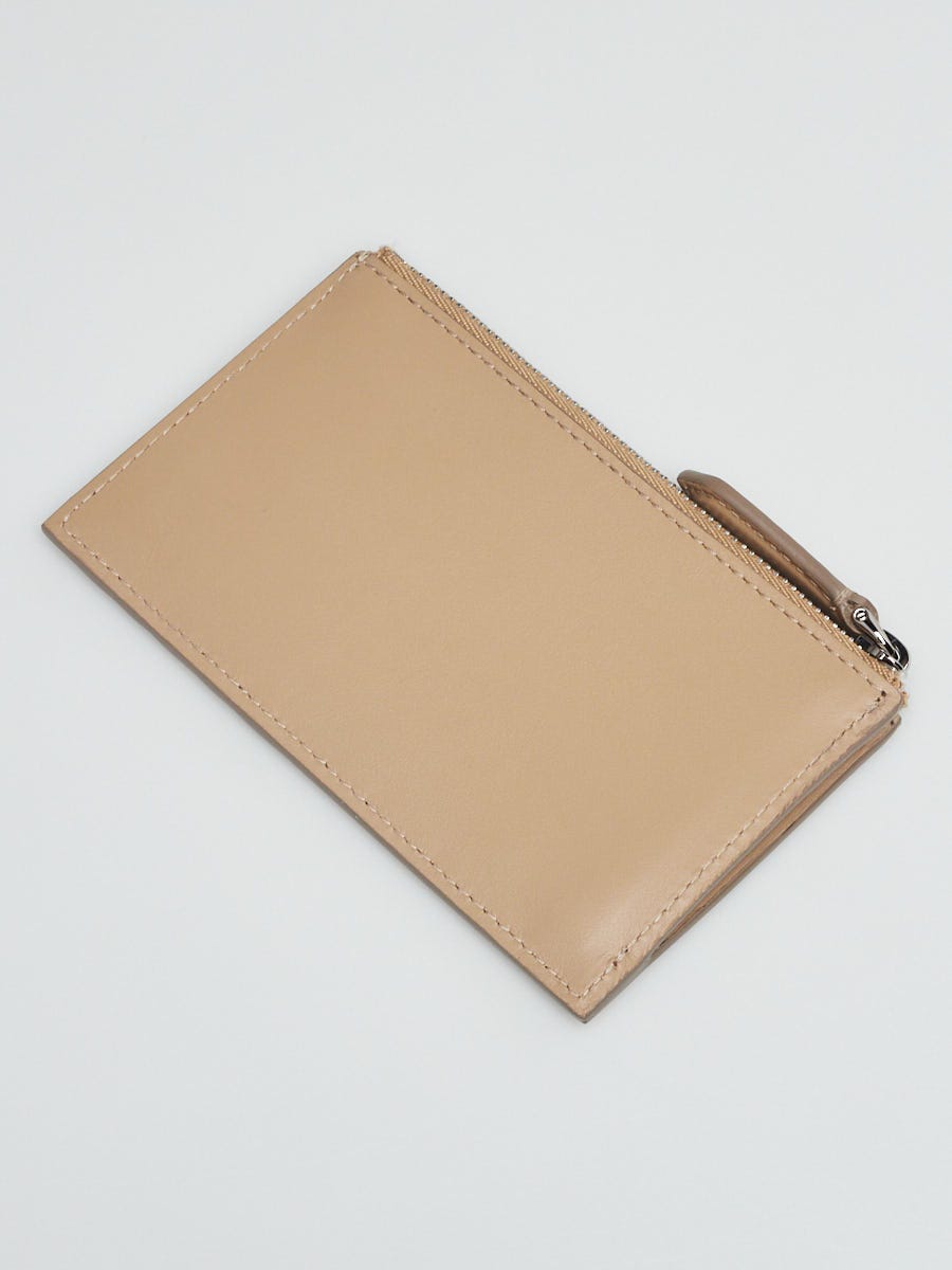 Burberry Archive Beige Leather Alwyn Logo Printed Card Case