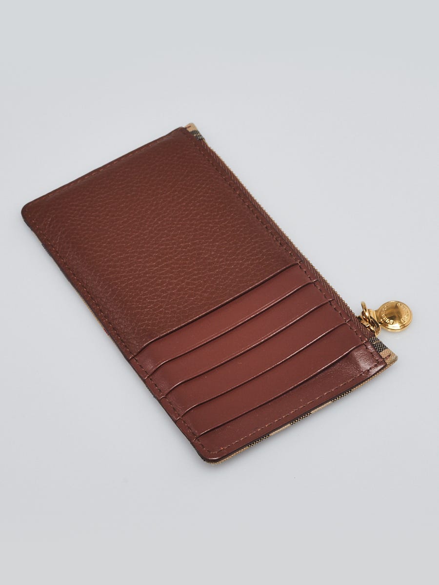 ヴィンテージチェック＆レザー ジップウォレット Burberry Vintage Check Canvas/Leather Card Holder Zip Wallet
