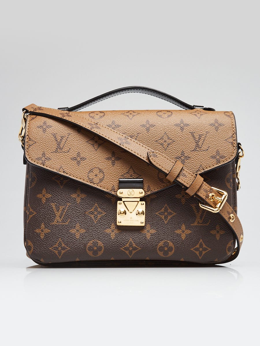 Louis Vuitton Pochette Metis Shoulder Bag Brown Leather Monogram Reverse  Coated