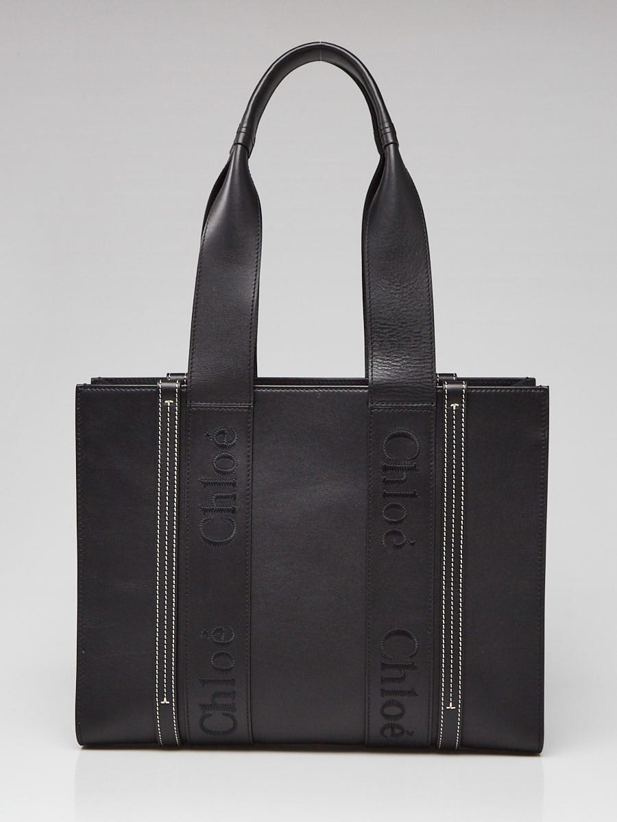 ☆Chloe☆ Medium WOODY Tote トートバッグ BLACK♪ Chloé Woody Medium Tote in Black - MSRP $1,450.00 | eBay