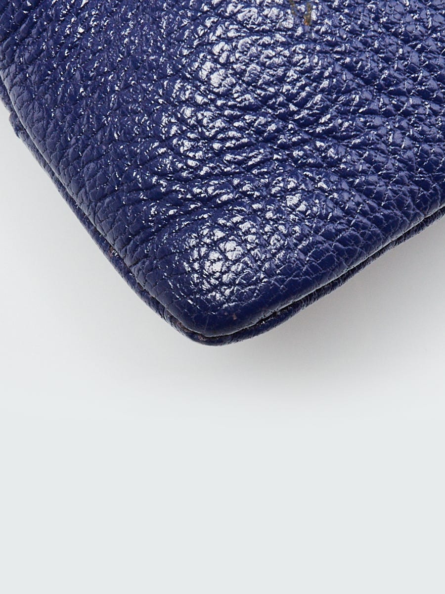 Balenciaga Blue Cobalt Chevre Leather Metallic Edge Envelope