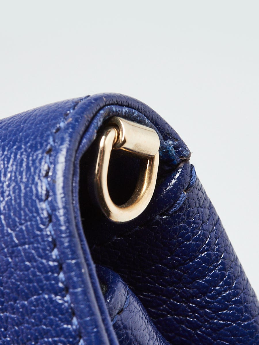 Balenciaga Blue Cobalt Chevre Leather Metallic Edge Envelope