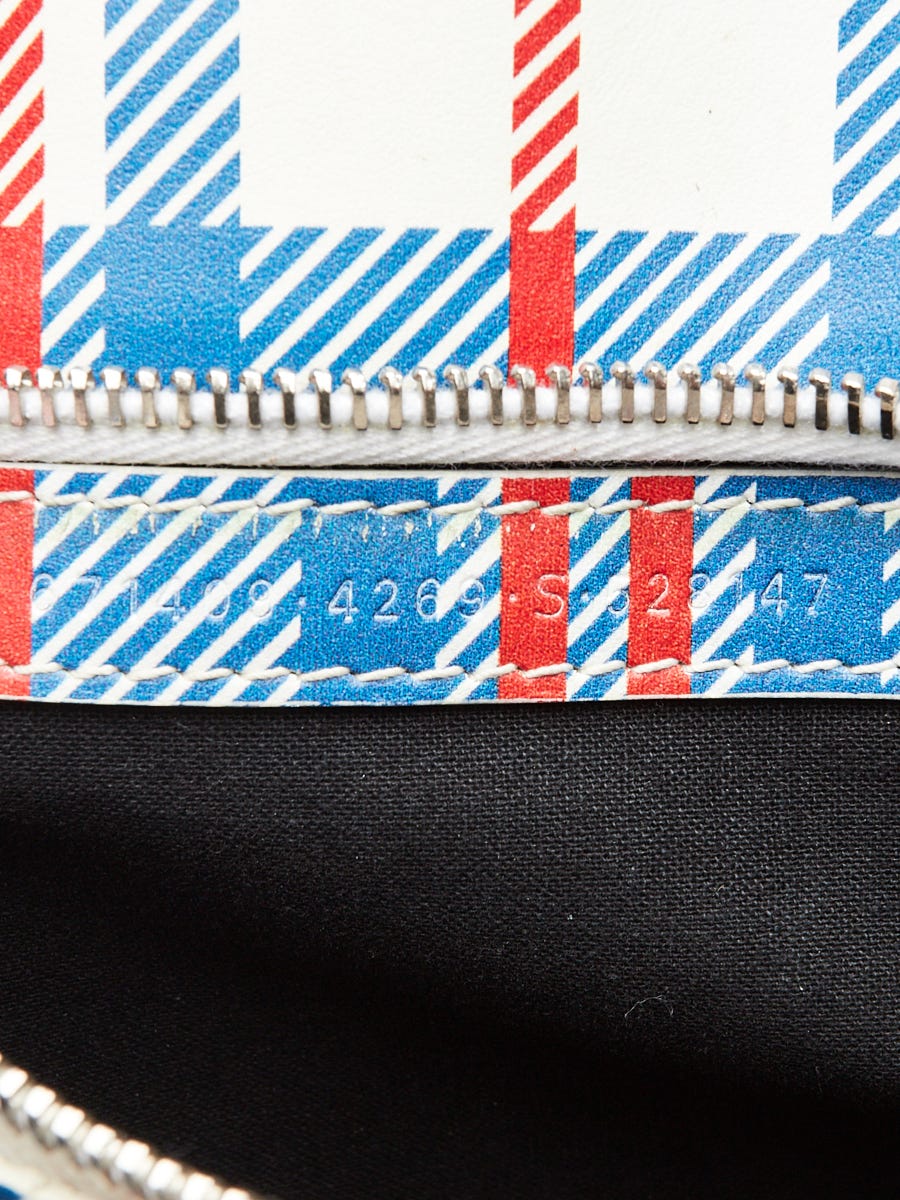 Balenciaga Red/White/Blue Woven Leather Medium Barbes East