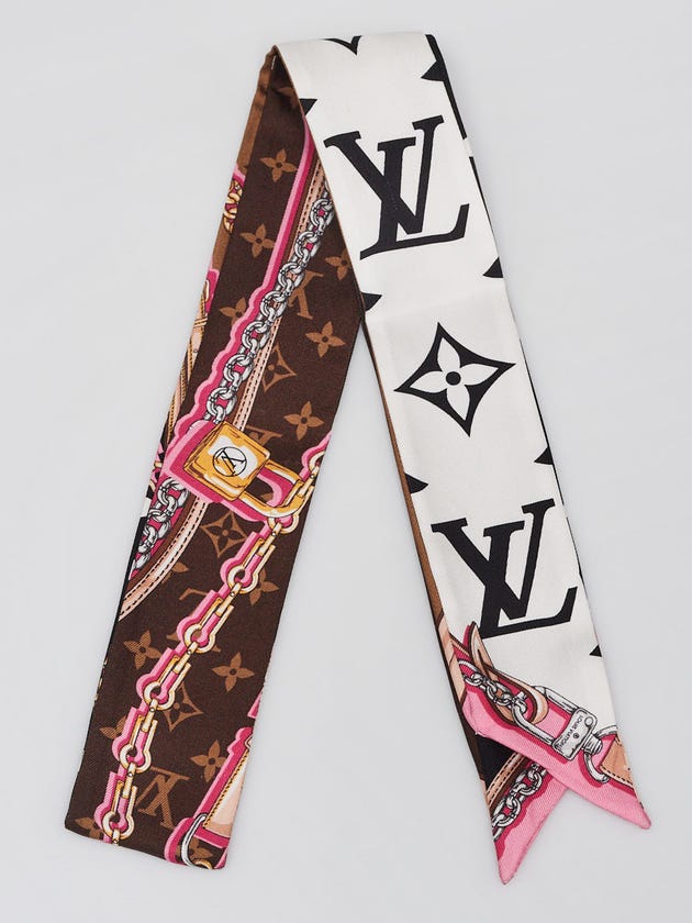 Louis Vuitton Black/Pink Monogram Ultimate Print Silk BB Bandeau Scarf