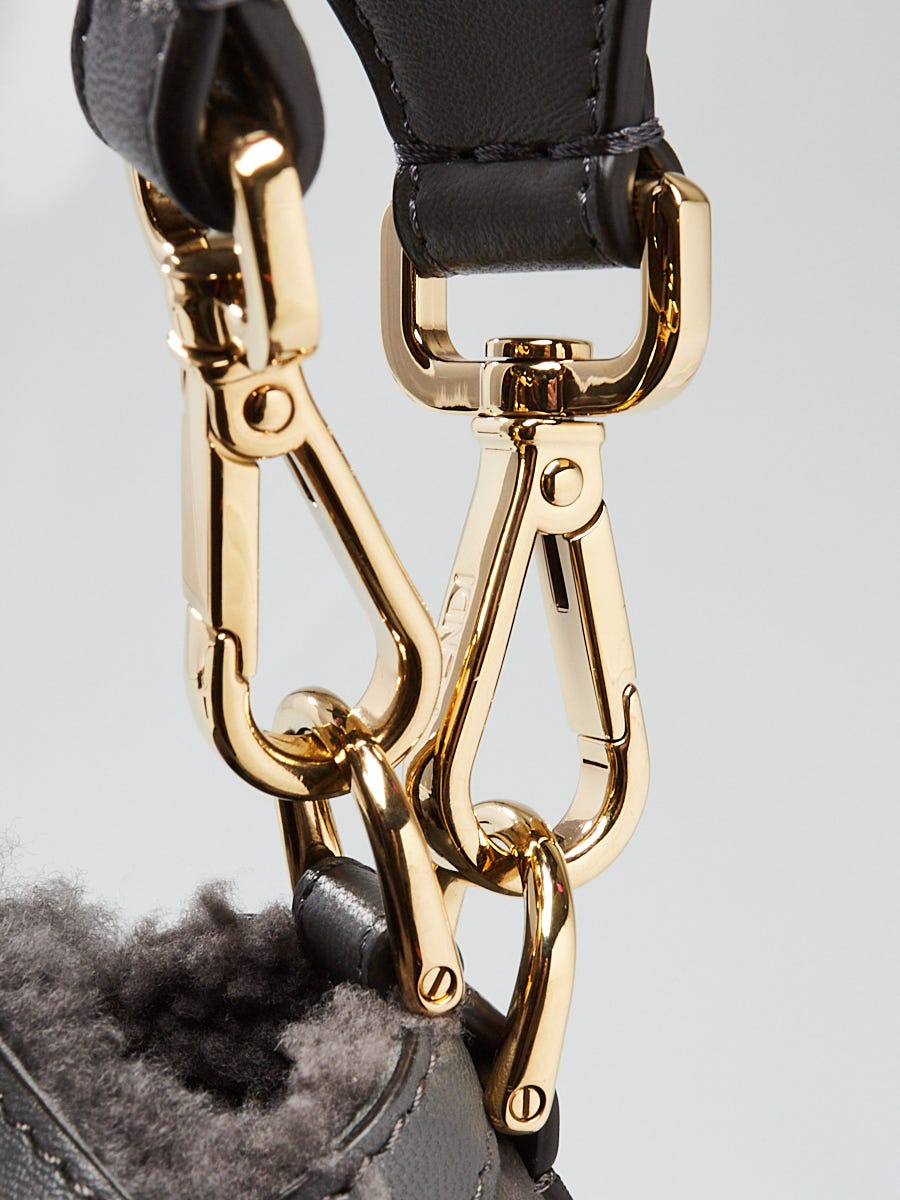 Fendi Anthracite Sheep Fur/Leather Baguette Bag - 8BR600 | Yoogi's