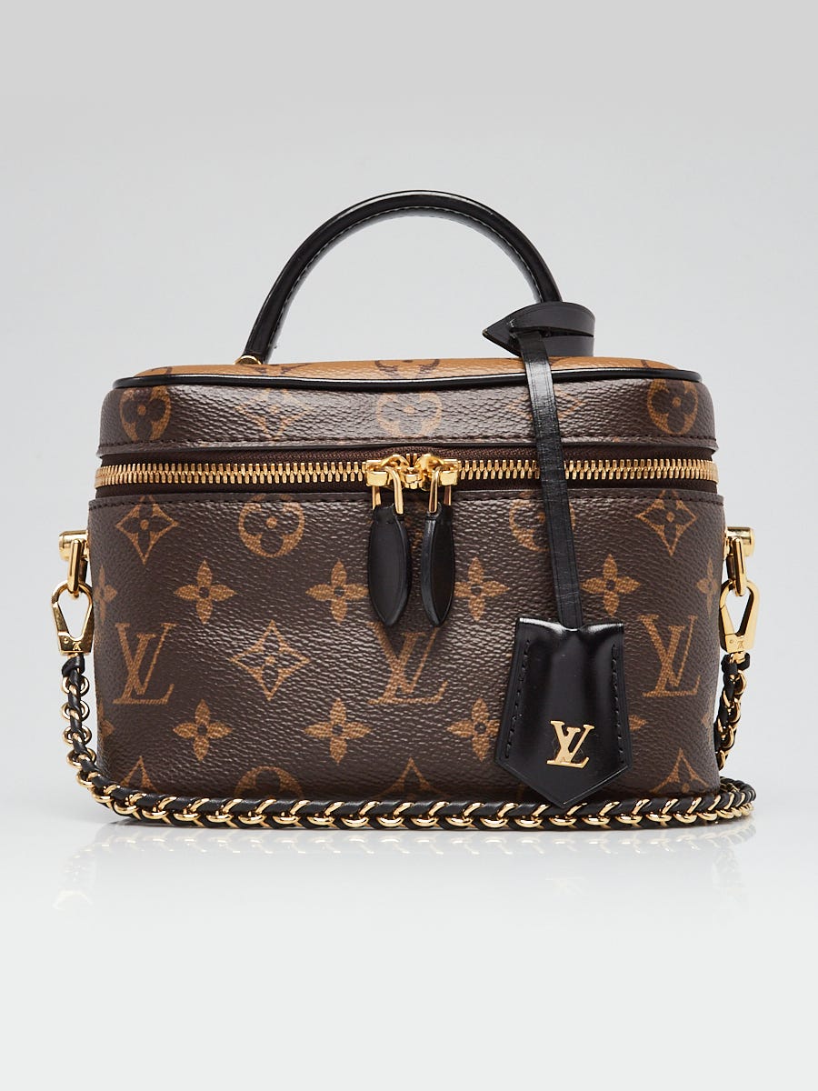 Louis Vuitton Black and Monogram Coated Canvas and Calfskin Padlock on Strap Gold Hardware, 2021, Black Womens Handbag