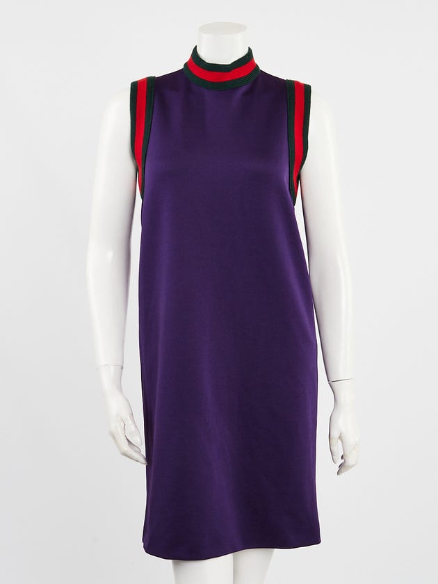 gucci dress purple FWRD Renew Gucci Long Sleeve Mini Dress in Purple