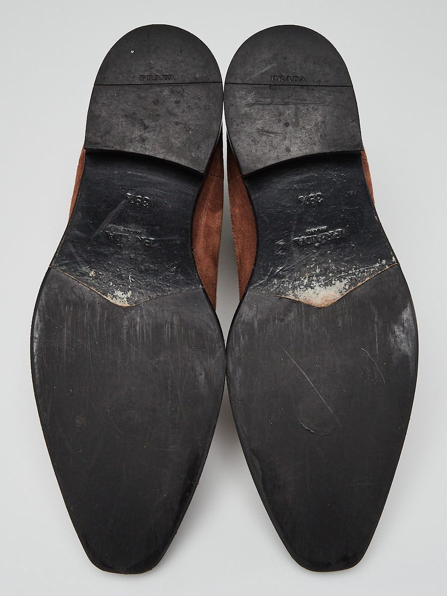 Prada Brown Suede Chelsea Ankle Boots Size 9/39.5